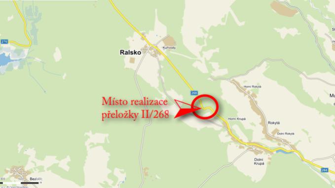 Obrzek 2  Msto realizace peloky na silnici ll/268